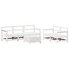 vidaXL 6-delige Loungeset massief grenenhout wit