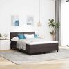 vidaXL Boxspring bed met matras met LED Donkerbruin 140 x 190 cm Stof