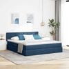 vidaXL Opbergbed met LED met matras met LED Blauw 160 x 200 cm Stof