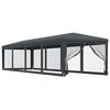 vidaXL Partytent met 10 mesh zijwanden 3x12 m HDPE antracietkleurig