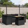 vidaXL 7-delige Loungeset met kussens poly rattan zwart