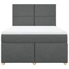 vidaXL Boxspring met matras stof donkergrijs 140x190 cm