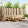 vidaXL Buiten bankenset met kussen 7 Stuk Natuurlijk en Beige