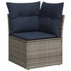 vidaXL 8-delige Loungeset met kussens poly rattan grijs