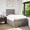 vidaXL Boxspring met matras stof taupe 120x190 cm