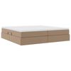 vidaXL Opslag bed met matras Cappuccino 200 x 200 cm Nep Leer