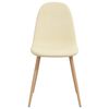 vidaXL Eetkamerstoelen 4 st stof crèmekleurig