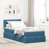 vidaXL Opslag bed met matras Donkerblauw 90 x 200 cm Fluweel
