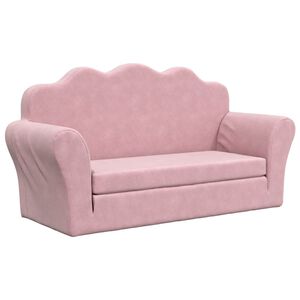 vidaXL Kinderslaapbank 2-zits zacht pluche roze