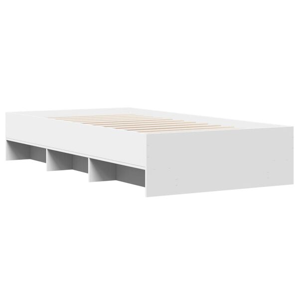 vidaXL Bedframe bewerkt hout wit 75x190 cm