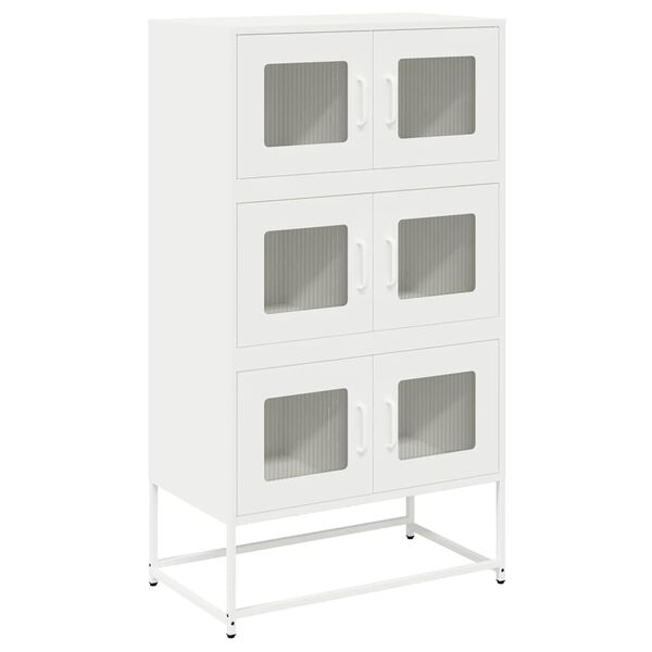 vidaXL Hoge kast 68x39x123 cm staal wit