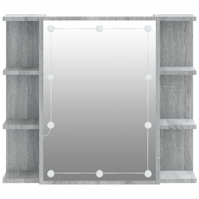vidaXL Spiegelkast met LED-verlichting 70x16,5x60 cm grijs sonoma