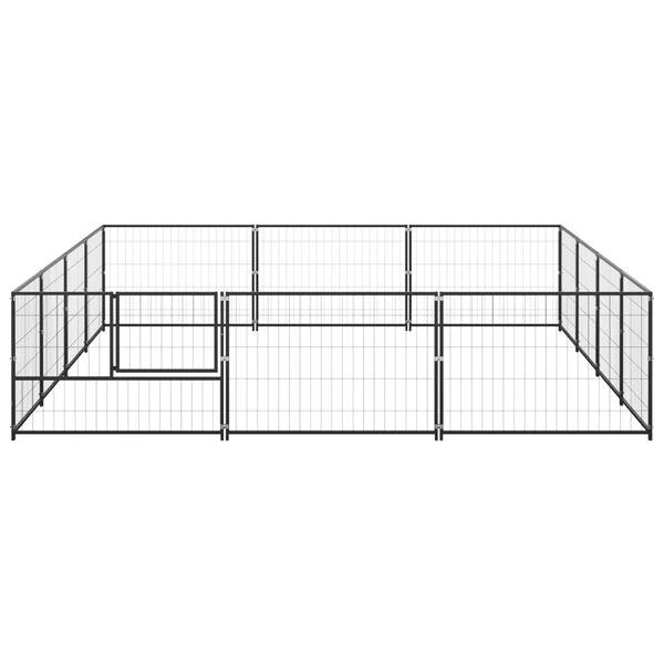 vidaXL Hondenkennel 12 m&sup2; staal zwart