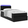 vidaXL Ottoman bed met matrassen en LED's 90x190 cm kunstleer zwart