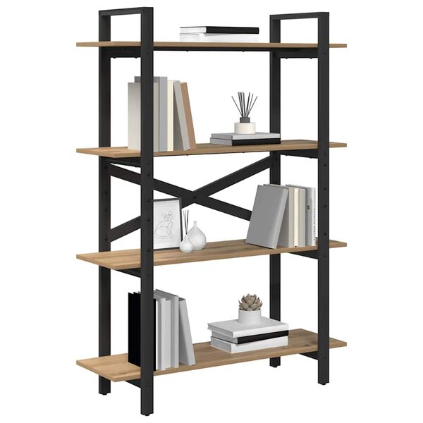 vidaXL Boekenkast Artisan Eiken 100 x 33,5 x 140 cm Bewerkt hout