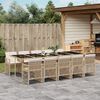 vidaXL 11-delige Tuinset met kussens poly rattan beige