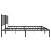 vidaXL Bedframe met hoofdbord metaal zwart 140x190 cm