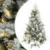 vidaXL Kerstboom met LED en dennenappels en sneeuw 120 cm PVC en PE