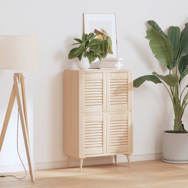 vidaXL Kastdeuren met lamellen 4 st 39,5x29,5 cm massief grenenhout