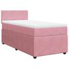 vidaXL Boxspring met matras fluweel roze 90x190 cm