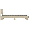 vidaXL Bedframe bewerkt hout en metaal sonoma eikenkleurig 90x190 cm