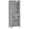 vidaXL Hoge kast 69,5x34x180 cm bewerkt hout grijs sonoma eikenkleurig