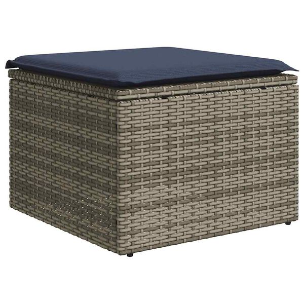 vidaXL 2-delige Loungeset met kussens poly rattan acacia grijs