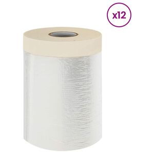 vidaXL Stofdoek met plakband 12 st Doorzichtig 30 x 3300 cm HDPE