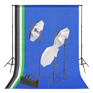 vidaXL Fotostudioset met achtergrond en verlichtingsset