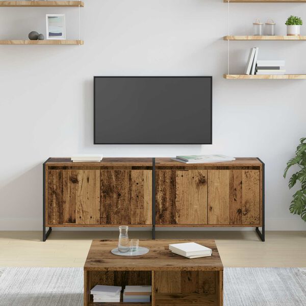 vidaXL TV-kast Oud Hout 140 x 36 x 49.5 cm Bewerkt hout