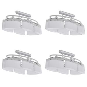vidaXL Plafondlamp met ellipsvormige glazen kappen 4 st E14