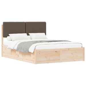 vidaXL Bedframe met Gevoerd Hoofdgedeelte Taupe 150 x 200 cm