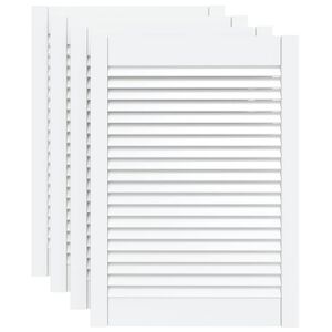vidaXL Kastdeuren met lamellen 4 st 69x49,4 cm massief grenenhout wit