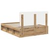 vidaXL Bedframe Ambachtelijk eiken 140 x 190 cm Massief grenenhout