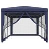 vidaXL Partytent met 6 mesh zijwanden 3x6 m HDPE blauw