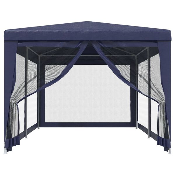 vidaXL Partytent met 6 mesh zijwanden 3x6 m HDPE blauw