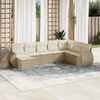 vidaXL 8-delige Loungeset met kussens poly rattan beige