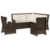 vidaXL 5-delige Loungeset met kussens poly rattan bruin