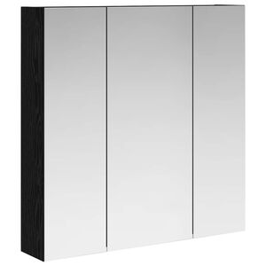 vidaXL Badkamer spiegelkast Zwart Eiken 70 x 14,5 x 70 cm Bewerkt hout