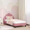 vidaXL Bedframe voor kinderen met hoofdbord Roze 80 x 160 cm Fluweel
