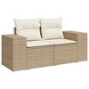 vidaXL 9-delige Loungeset met kussens poly rattan acacia beige