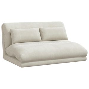 vidaXL Vloerstoel Cr&egrave;me 110 x 82 x 55 cm Fluweel