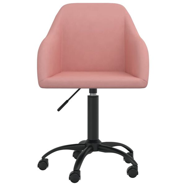 vidaXL Eetkamerstoelen draaibaar 4 st fluweel roze