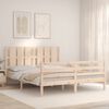 vidaXL Bedframe met hoofdbord massief hout 160x200 cm
