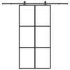 vidaXL Schuifdeur met beslagset 102x205 cm aluminium en ESG-glas