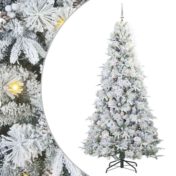 vidaXL Kunstmatige Inklapbare Kerstboom Wit 240 cm PE en PVC