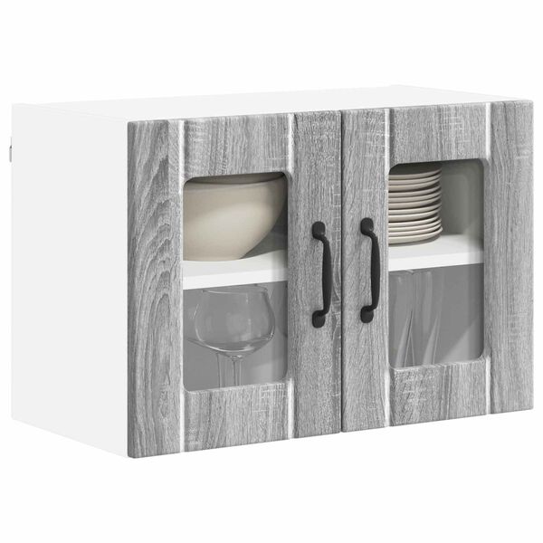 vidaXL Keukenkast 2 pcs Grijs Sonoma 60 x 31 x 40 cm Bewerkt hout