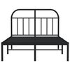 vidaXL Bedframe met hoofdbord metaal zwart 120x200 cm