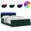 vidaXL Ottoman bed met matras en LED's 140x200cm fluweel donkergroen