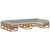 vidaXL Buiten bankenset met kussen 11 pcs Naturel en lichtgrijs